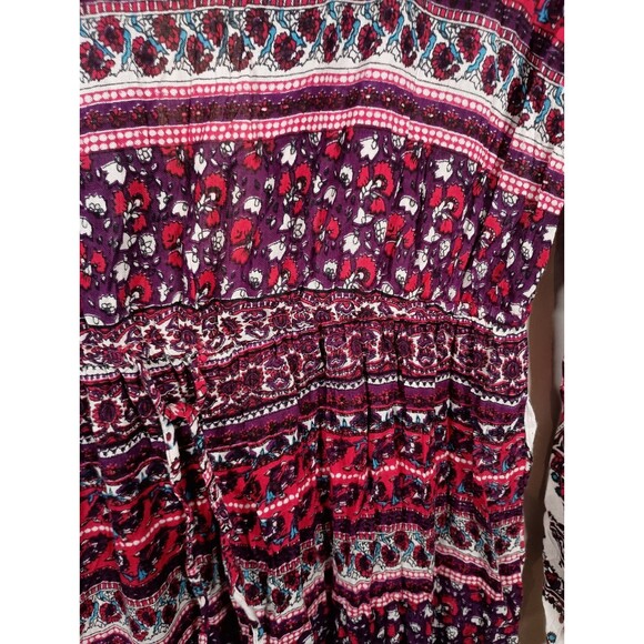 NWT J. Gee Flowy Pink Criss Cross Wide Bell Sleeve Light Beach Dress Size Medium - Picture 5 of 8